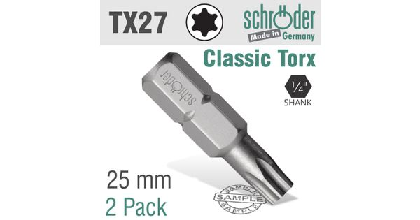 Torx Tx27 Classic Bit 25mm 2cd product image