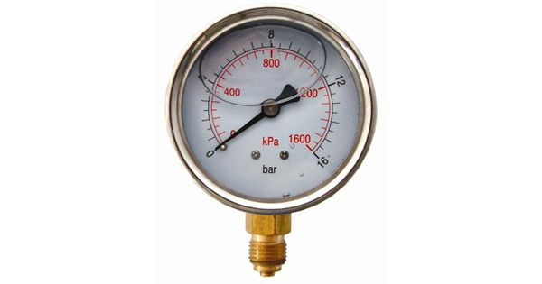 Press. Gauge 63mm Glycerine 1/4' Bot. Fit Metal Case 0-16bar 0-1600kpa product image
