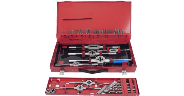 Tap And Die Set 44pce 3-12mm Hss In Metal Case product image