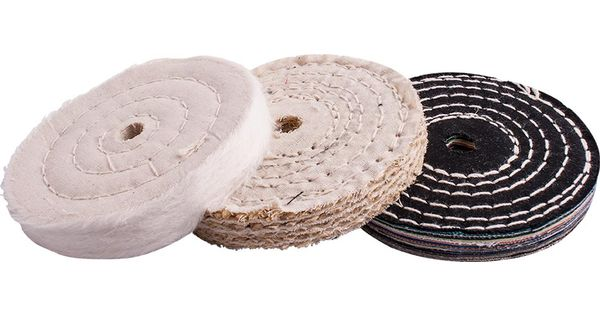 Buffing Wheel Kit 3pcs 100mm White & Denim Stiched & Sisal Polishing product image