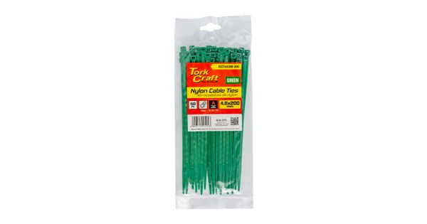 Nylon Cable Ties 4,8mm X 200mm Green 50pc product image
