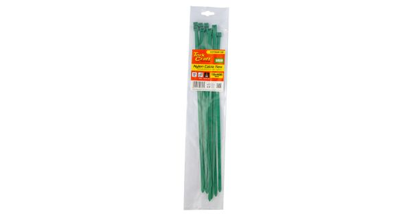 Nylon Cable Ties 7.6mm X 400mm Green 10pc product image