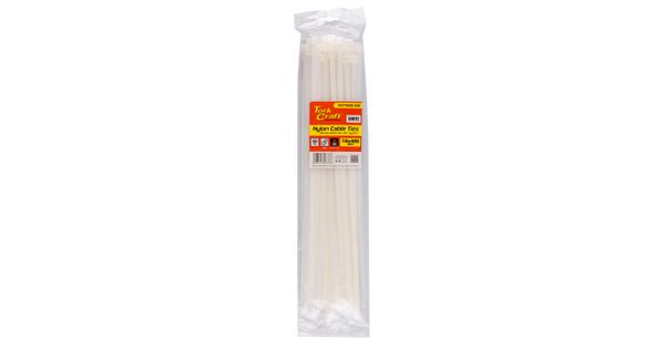 Nylon Cable Ties 7.6mm X 400mm White 50pc product image