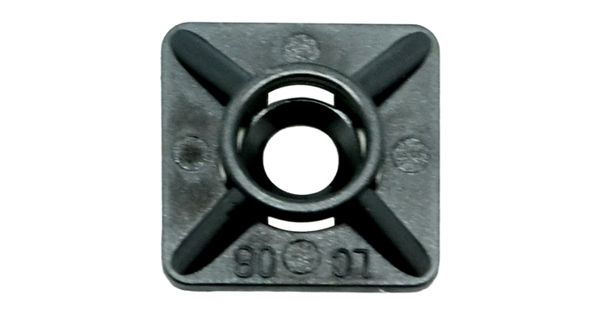 Cable Tie Mount Pad 19mm X 19mm For 3,6mm Tie Black 100pc Nylon product image