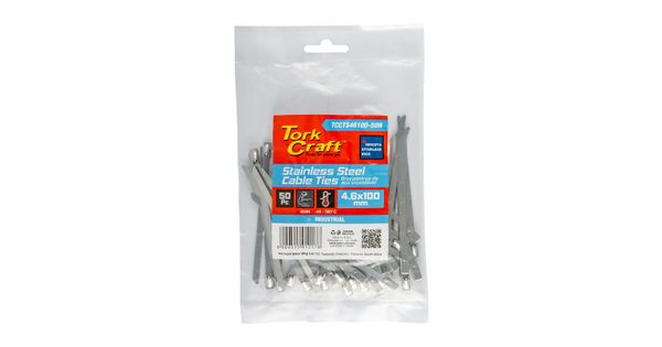 S/steel Cable Ties Ss304 4.6mm X 100mm Natural 50pc product image