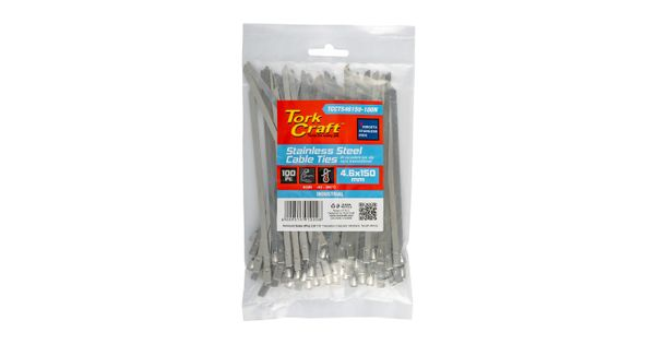 S/steel Cable Ties Ss304 4.6mm X 150mm Natural 100pc product image