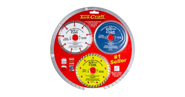 Diamond Blade 3pce Set 115 Con Seg Turbo Colour Pack product image