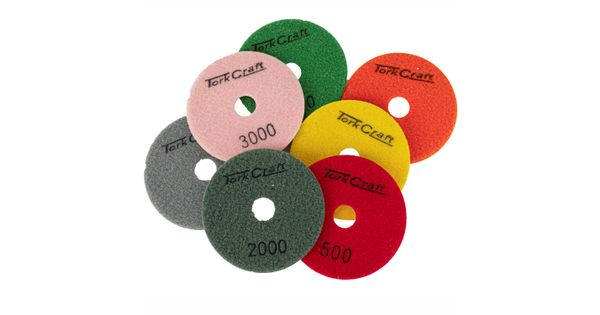 Set Of 7 Diamond Polishing Pads 100mm Dry Use product image