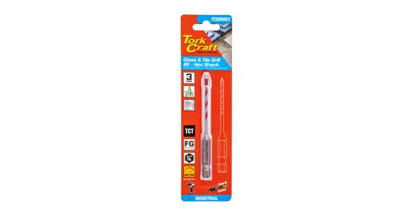 Glass & Tile Drill 3mm Hex Shank Industrial product image