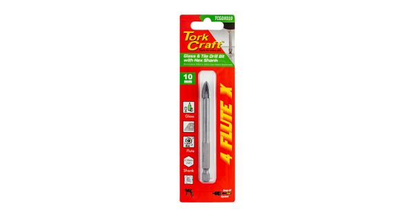 Glass & Tile Drill 10mm 4 Flute With Hex Shank product image