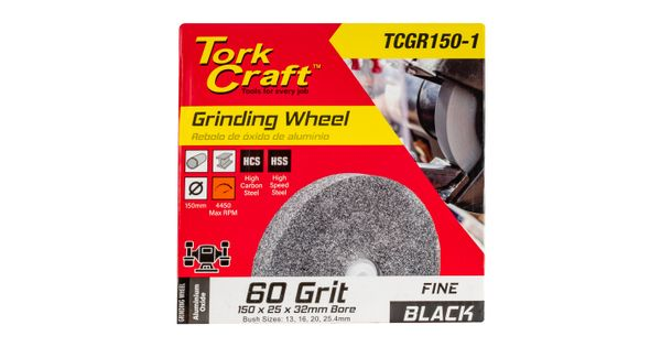 Grinding Wheel 150x25x32mm Bore Fine 60gr W/bushes For Bench Grinder product image
