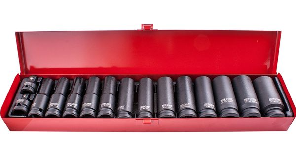 15pc 1/2' Dr Imp Socket Set(10 - 27 + 2 X Adaptors 3/8x1/2 & 1/2x3/8 ) product image