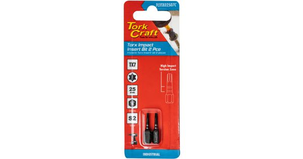 Torx Tx 7 Impact Insert Bit 25mm 2pc Carded product image