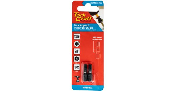 Torx Tx 25 Impact Insert Bit 25mm 2pc Carded product image