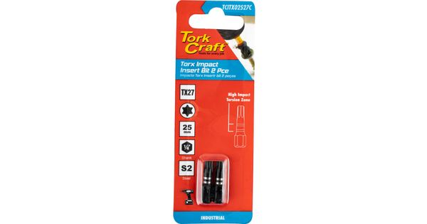 Torx Tx 27 Impact Insert Bit 25mm 2pc Carded product image