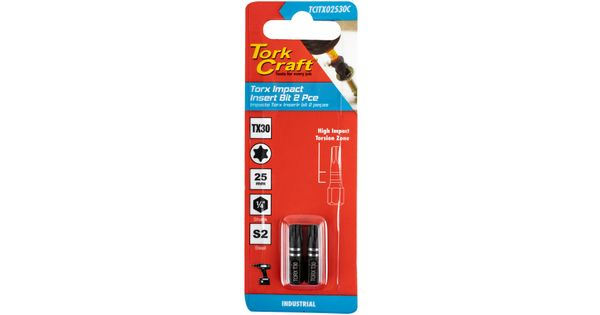 Torx Tx 30 Impact Insert Bit 25mm 2pc Carded product image