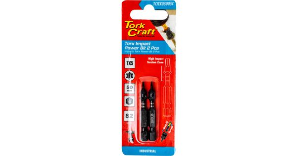 Torx Tx 5 Impact Power Bit 50mm 2pc Carded product image
