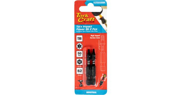 Torx Tx 8 Impact Power Bit 50mm 2pc Carded product image