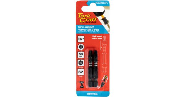 Torx Tx 27 Impact Power Bit 50mm 2pc Carded product image