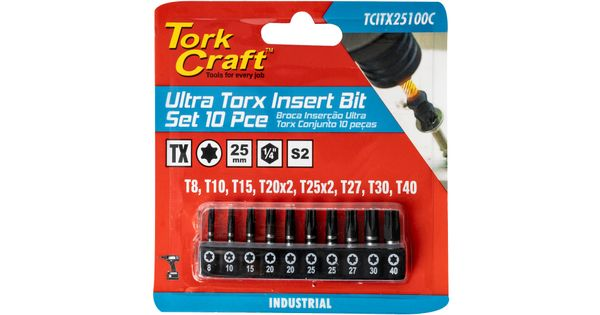 Torx Impact 10pc Insert Bit Set (t8, T10, T15, T20x2, T25x2, T27, T30, product image