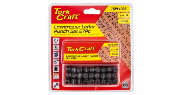 Letter Punch Set 8mm (a-z) Lower Case 27pc Black Finish product image