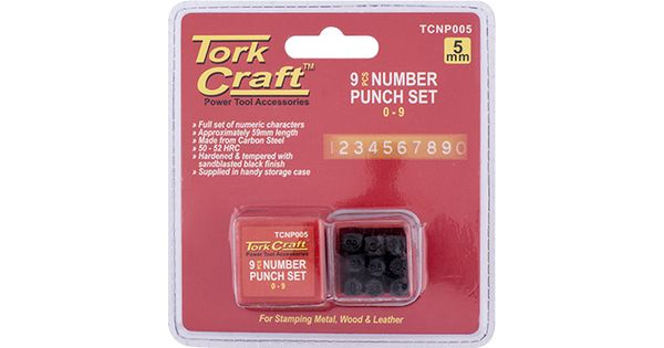 Number Punch Set 5mm (0-9mm) Black Finish product image