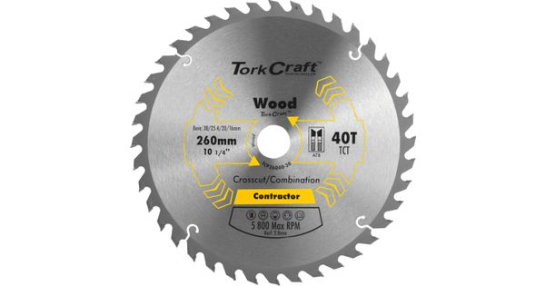 Blade Contractor 260 X 40t 30/1/20/16 Circular Saw Tct product image