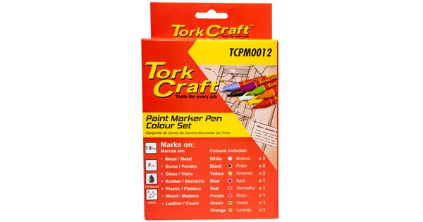 Paint Marker Pen 12pk Red/yel/white/black/blue/green/purple/orange product image