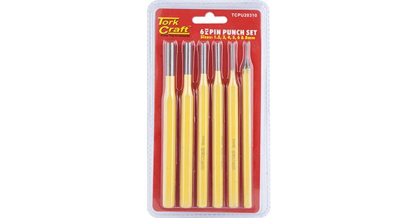 Tork Craft Pin Punch Set 6pc - 1.5, 3, 4, 5, 6, 8mm Yellow product image