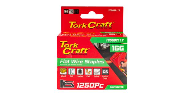 Flat Wire Staple 16g X 10.6mm X 12mm T50 1250pc C/steel For Tcsg0210 product image