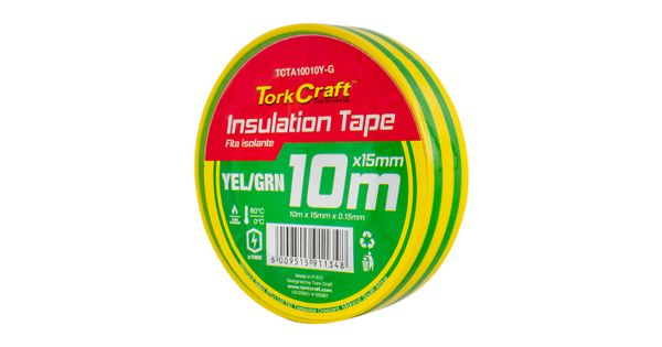 0.15mmx15mmx10m Yellow And Green Insulation Tape product image