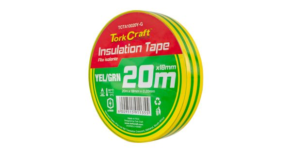 0.20mmx18mmx20m Yellow And Green Insulation Tape product image