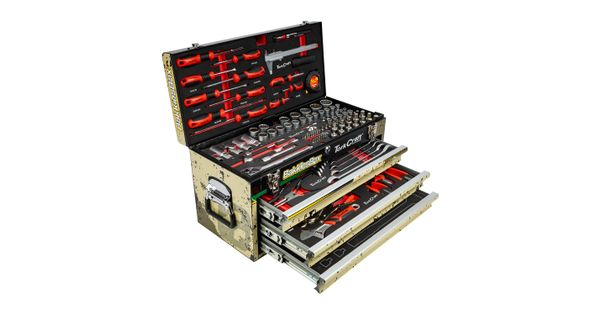 Tork Craft BakkiesBox Limited Edition 154-Piece 3-Drawer Track Box Tool Set TCTB154LTD product image