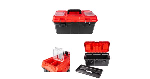 Heavy Duty Plastic Tool Box With Organizer Red/black 415mm product image