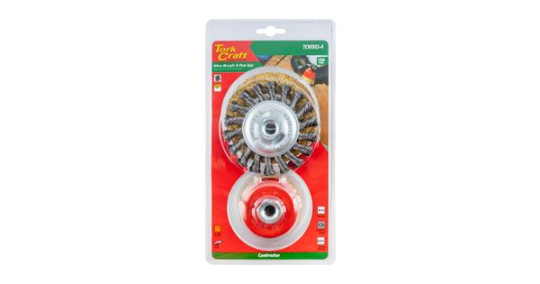 Wire Brush Set 3pce 100mm Twist Knot Wheel product image
