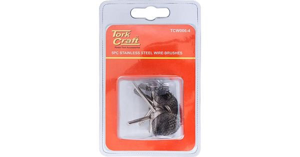 Wire Brushes Mini 5pc Stainless Steel 3.2mm Shaft Assorted Shapes product image