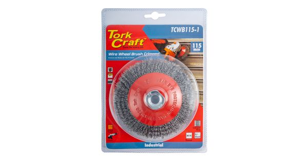 Wire Wheel Brush Crimped Bevel Plain 115mmxm14 Blister product image