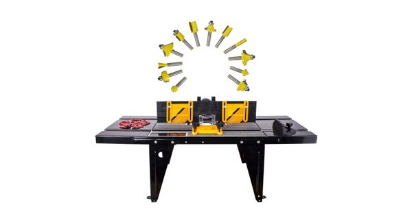 Router Table Rt001 C/w 12pc 1/4 Shank Router Bit Set Dy012b Ag product image