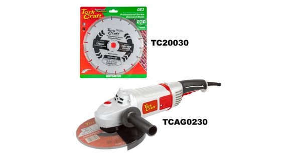 Angle Grinder 230mm Tcag0230 C/w Db3 Seg Diamond Blade product image